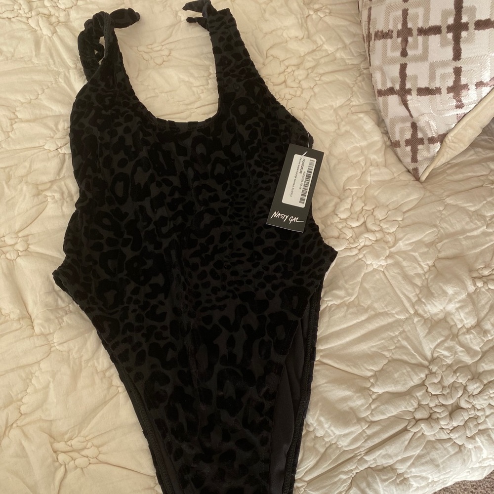 Nasty Gal velvet one piece swimsuit